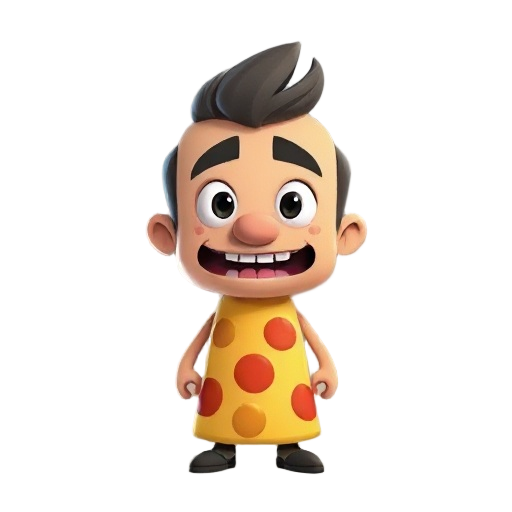 faça um personagem principal que é um personagem medroso igual o protagonista do jogo indie "pizza tower"