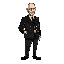 old black hotel manager, bald