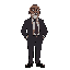 old black hotel manager, bald