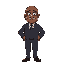 old black hotel manager, bald