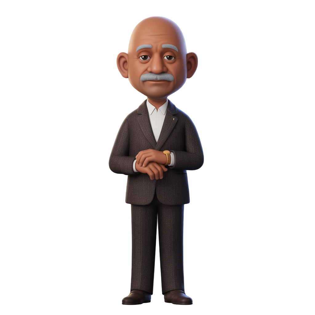 old black hotel manager, bald