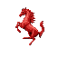 create a detailed 2d pixel art image of the ferrari logo's prancing horse in a 64-bit style. the horse should be depicted mid-leap, with dynamic motion, muscular details, and a proud, spirited stance.