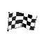create a 2d pixel art image in a 64-bit style of a formula 1 checkered flag. the flag should be depicted with alternating black and white squares, forming a classic racing pattern. it should appear as