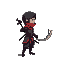 ninja with a scythe in profile