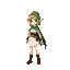 elf girl white short dress ranger with cape green