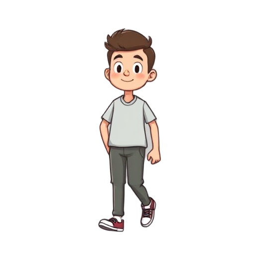 kawaii man walking