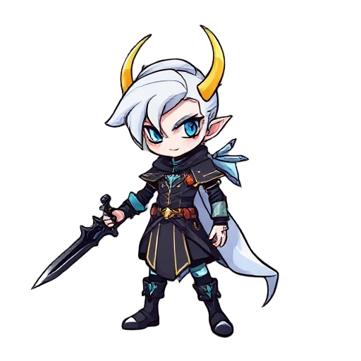 o nome do personagem será zariel ele tem corpo humano só que com cabeças de bode com chifre que nem asriel de undertale e ele vai usar roupa da realeza e um espada negra