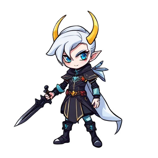 o nome do personagem será zariel ele tem corpo humano só que com cabeças de bode com chifre que nem asriel de undertale e ele vai usar roupa da realeza e um espada negra