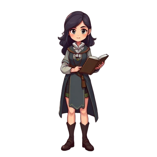 librarian - young mage woman who looks like a scholar