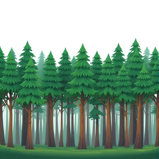 forest background with trees align horizontally