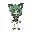 crie uma garota de anime, com cabelo verde, utilizando uma blusa preta