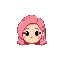 create an graal online classic head, girl with pink hair, only the head, no neck