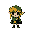 crie um chapeu estilo legend of zelda pixelated
