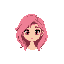 create an graal online classic head, girl with pink hair