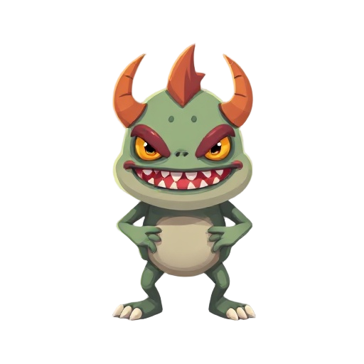 crie um monstro cogumelo cartoon assuatador