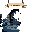 generate a pull lever for a dungeon game, the theme is a dark blue, a beige, a very soft pink and black, a morbid and dark atmosphere