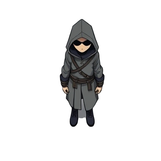 a lone figure caught in a collapsing time-loop, the fragment is a silent, hooded traveler whose every action echoes through time. once a scientist (or guardian) trying to undo a personal tragedy, they