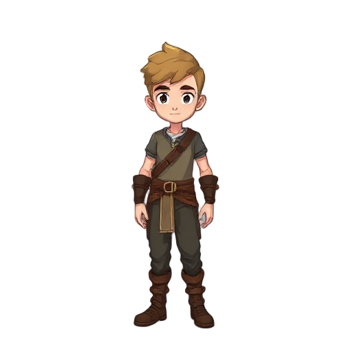 personaje de fantasia rpg, humano, hombre, cabello castaño claro, 
