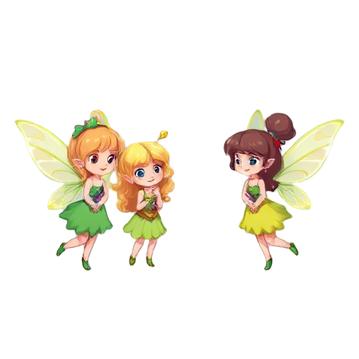 4 pixelated fairies 