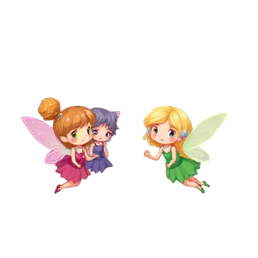 4 pixelated fairies 