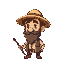 fisherman, small, straw hat, beard