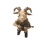 cute anthropormorphic goat soldier holding a gun