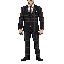 man in a black italian plaid suit