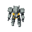 top down robot mech with hand cannons simple