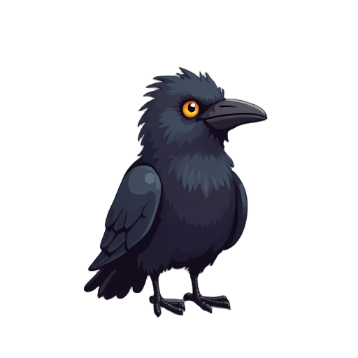 pixel, crow