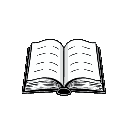 pixel-art black and white close book 