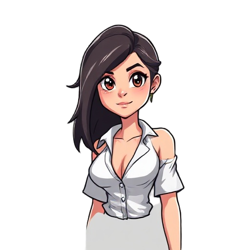 woman with no shirt on