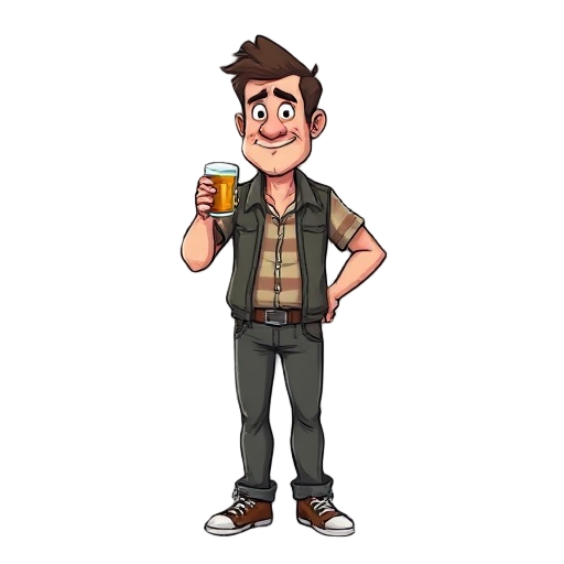 a tradicional american man drunked 