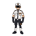 white/black with orange accent security guard