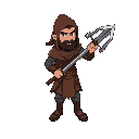a rogue with one handed dager. 