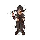 a rogue with one handed dager. 