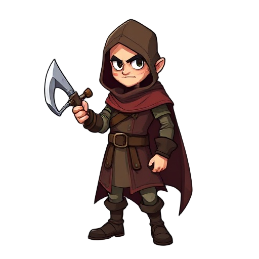 a rogue with one handed dager. 