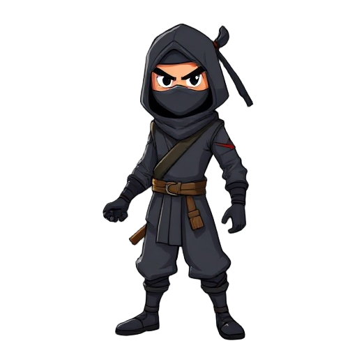 create a character of ninja for my game having nothing in his hand 