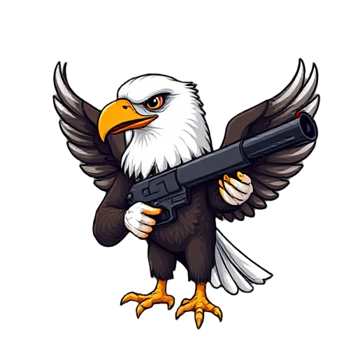 american eagle with a revolver