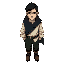 a man, valerius artorius. short black hair, a tired and somber face, a faint old scar on his forehead. he wears a worn white shirt, over it a dark blue traveler's cloak fastened at the neck. a simple leather belt with a silver buckle. dark green trousers 