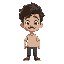 curly hairs guy with small mustache, portrait