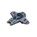 a spacecraft for 3 crew members, with small cargo capacity, similar to a combat spaceship