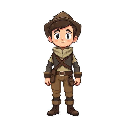 isaac style, ordinary adventurer, man