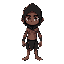 mancha negra orgânica que cobre o peito e abdômencabelos: curtos, brancos, despenteados,olhos: vermelhos vívidos com pupilas contraídas;tatuagem: braço esquerdo ostenta um selo tribal negro
