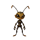 create a 2d game character concept of a humanoid ant adventurer set in a dark underground world. the character should look like a small ant-human hybrid — fragile yet determined, designed for a side-scrolling adventure platformer.  appearance:  slim body,