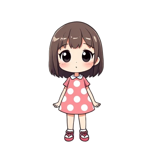 anime, girl, 2d, dot, kawaii