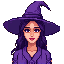 witch in purple colors
