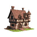 medieval house( 2din front and with 3d dethailes)