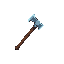 a left facing axe with great pixelated holy effect