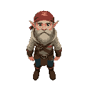 a legendary hero, no helmet, full beard, bandana covering head, wears a hoodie, young elf