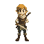 a legendary hero,  in windwaker zelda style traveling merchant two handed sword
